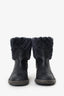 Pre-Loved Chanel™ Black Leather Fur CC Mark Boots Size 36