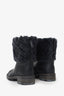 Pre-Loved Chanel™ Black Leather Fur CC Mark Boots Size 36
