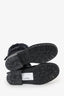 Pre-Loved Chanel™ Black Leather Fur CC Mark Boots Size 36