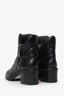 Pre-Loved Chanel™ Black Quilted Leather Velvet Cap Toe Ankle Boots Size 36