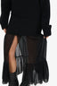 Sandro Black High Waisted Sheer Maxi Skirt Size 1