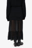Sandro Black High Waisted Sheer Maxi Skirt Size 1