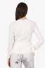 Miu Miu White Peplum Detail Long Sleeve Top Size 40