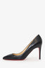 Christian Louboutin Black Leather Pointed Heels Size 41