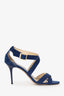 Jimmy Choo Blue Lizard Strappy Heels Size 39.5