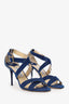 Jimmy Choo Blue Lizard Strappy Heels Size 39.5