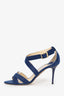 Jimmy Choo Blue Lizard Strappy Heels Size 39.5