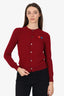 Comme des Garcons Burgundy Wool Cardigan Size M