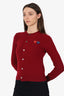 Comme des Garcons Burgundy Wool Cardigan Size M