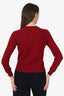 Comme des Garcons Burgundy Wool Cardigan Size M