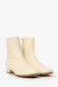 By Far Cream Low Heel Booties Size 39