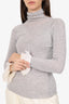 Oscar del la Renta Grey Ruffle Wrist Knit Top Size XS