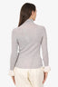 Oscar del la Renta Grey Ruffle Wrist Knit Top Size XS