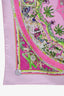Hermes Pink Muticolour Village Print Silk Scarf 90