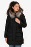 Moncler Black 'Hermifur' Hooded Down Jacket Size 0