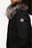 Moncler Black 'Hermifur' Hooded Down Jacket Size 0