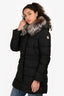 Moncler Black 'Hermifur' Hooded Down Jacket Size 0