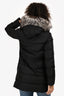 Moncler Black 'Hermifur' Hooded Down Jacket Size 0