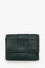 Bottega Veneta Dark Green Leather Cassette Trifold Wallet