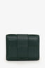 Bottega Veneta Dark Green Leather Cassette Trifold Wallet