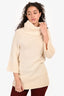 Holt Renfrew Cream Cashmere Turtleneck Knit Sweater Size S