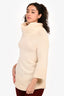 Holt Renfrew Cream Cashmere Turtleneck Knit Sweater Size S
