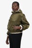 Marella Sport Olive/Cream Reversible Bomber Jacket Size 6