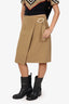 Ganni Brown Belted Wrap Skirt Size 44
