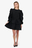 Stella Nova Black Tiered Puff Sleeve Dress Size 40