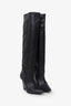 Reiss Black Leather Knee High Boots Size 37