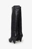 Reiss Black Leather Knee High Boots Size 37