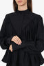 Palmer Harding Black Bubble Hem Long Sleeve Blouse Estimated Size S