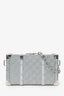Louis Vuitton Silver Glitter Aluminum Monogram Special Order Briefcase Trunk With Strap