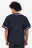 BAPE Navy Striped Baseball Shirt Size XL Mens