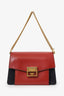Givenchy Red/Brown Leather/Suede 'GV3' Bag With Strap