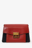 Givenchy Red/Brown Leather/Suede 'GV3' Bag With Strap