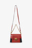 Givenchy Red/Brown Leather/Suede 'GV3' Bag With Strap