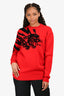Givenchy Red Wool Black Tiger Print Sweater Size S