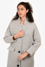 Burberry Brit Light Grey Wool/Cashmere Flap Pocket Midi Chunky Cardigan Size XS