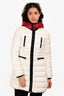 Moncler White Red Hooded Midi Puffer Jacket Size 14 Kids