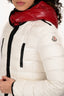 Moncler White Red Hooded Midi Puffer Jacket Size 14 Kids