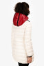 Moncler White Red Hooded Midi Puffer Jacket Size 14 Kids