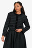 Sandro Black Cotton Vali Tweed Cropped Jacket Size 42
