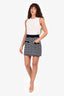 Maje Blue/White Knit 'M' Mini Skirt Size 36