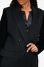 Max Mara Black Camel/Cotton Double Breasted 'Potente' Blazer Size 48