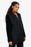 Max Mara Black Camel/Cotton Double Breasted 'Potente' Blazer Size 48