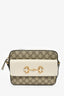 Gucci White Leather GG Supreme Horsebit 1955 Crossbody Bag