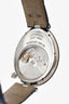 Breguet Stainless Steel Blue Alligator 'Reine de Naples 8967' Mother Of Pearl Watch