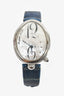 Breguet Stainless Steel Blue Alligator 'Reine de Naples 8967' Mother Of Pearl Watch