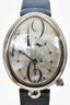 Breguet Stainless Steel Blue Alligator 'Reine de Naples 8967' Mother Of Pearl Watch